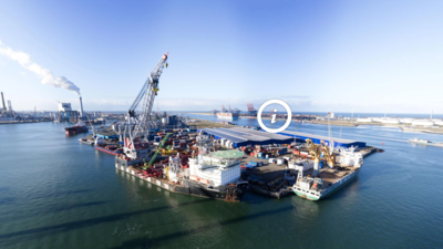 Interactive 360-degree panoramic images present Rhenus Port Logistics locations