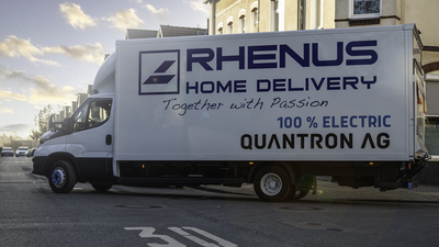 Rhenus Home Delivery und Quantron testen E-Lkw in Hannover